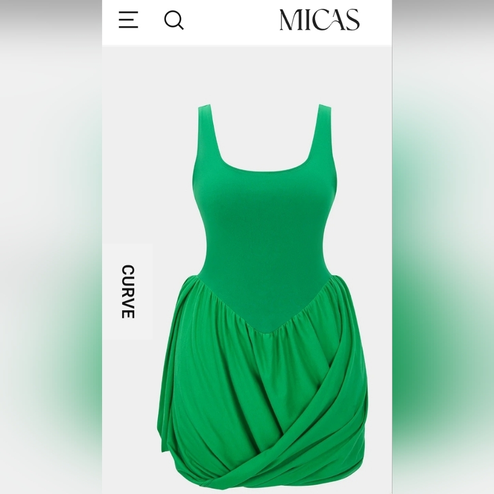 MICAS Green Sleeveless Curve Dress